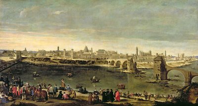 View of the City of Zaragoza by Juan Bautista Martinez Del Mazo